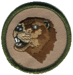 Colorfully embroidered 2 inch round Beaver patch mascot collectible